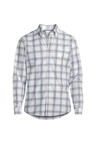 Lands' End Men's Traditional Fit No Iron Twill Shirt In Blue