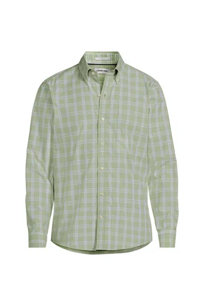Lands' End Men's Traditional Fit No Iron Twill Shirt In Green