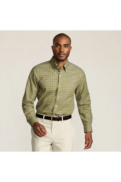 Lands' End Men's Traditional Fit No Iron Twill Shirt In Green