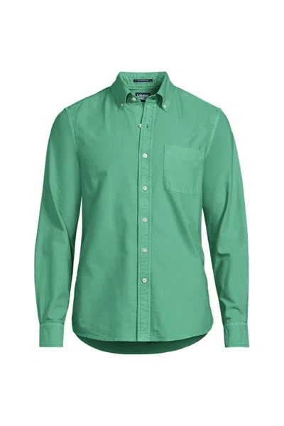 Lands' End Men's Traditional Fit Sail Rigger Oxford Shirt In Green