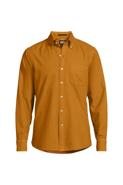 Lands' End Men's Traditional Fit Sail Rigger Oxford Shirt In Yellow