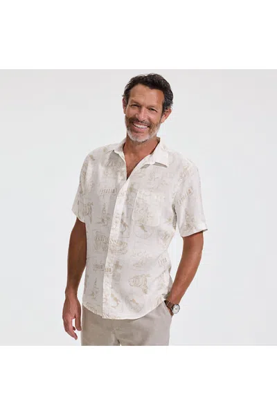Lands' End Men's Traditional Fit Short Sleeve Linen Shirt In White