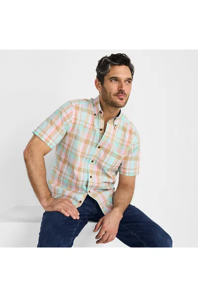 Lands' End Men's Traditional Fit Short Sleeve Madras Shirt In Multi