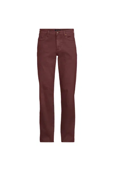 Lands' End Men's Traditional Fit Stretch Jeans In Burgundy