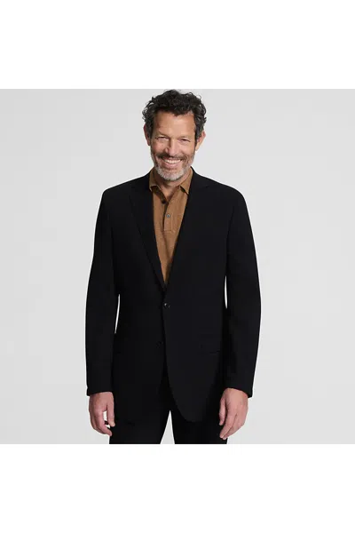 Lands' End Men's Traditional Fit Year'rounder Stretch Wool Suit Jacket In Black