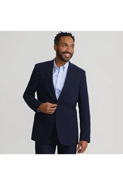 Lands' End Men's Traditional Fit Year'rounder Stretch Wool Suit Jacket In Blue