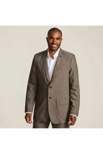 Lands' End Men's Traditional Fit Year'rounder Stretch Wool Suit Jacket In Brown