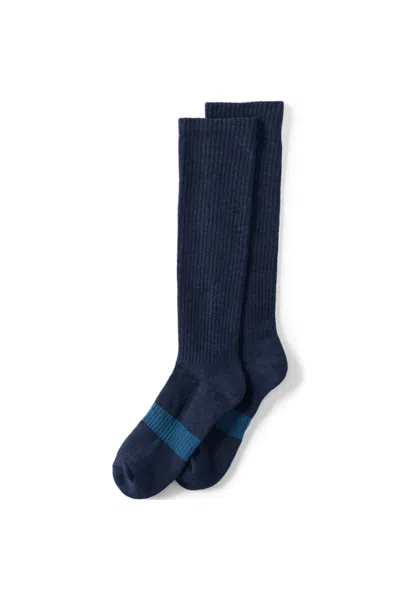 Lands' End Men's Travel Compression Socks In Blue