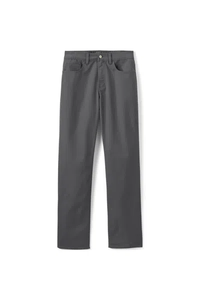 Lands' End Men's Travel Kit Comfort Waist Classic Straight Fit 5 Pocket Pant In Gray