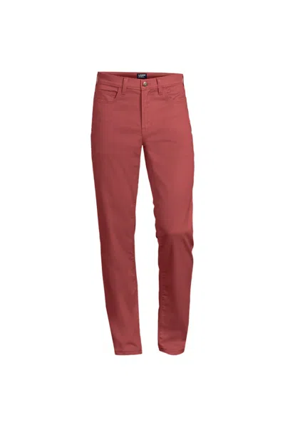 Lands' End Men's Travel Kit Straight Fit 5 Pocket Pant In Red
