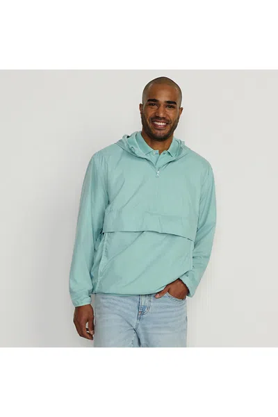Lands' End Men's Upf 50 Anorak Windbreaker In Blue
