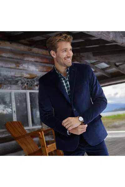 Lands' End Men's Velvet Blazer In Blue