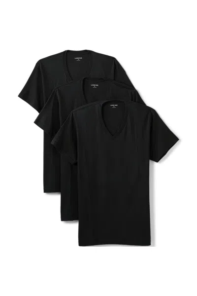 Lands' End Men's V-neck Undershirt 3 Pack In Black