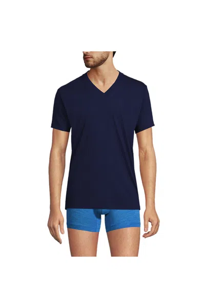 Lands' End Men's V-neck Undershirt 3 Pack In Blue