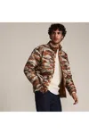 Lands' End Men's Wanderweight Packable Print Down Jacket In Brown