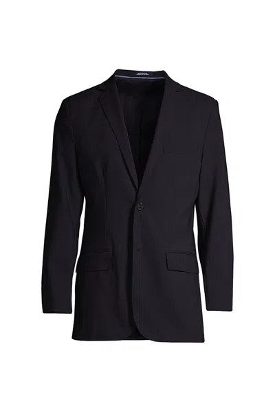 Lands' End Men's Washable Wool 2 Button Traditional Fit Suit Jacket In Blue