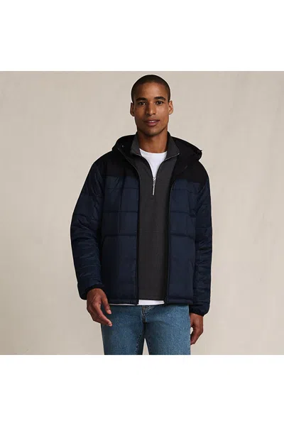 Lands' End Men's Weatherproof Reversible Hooded Jacket In Blue