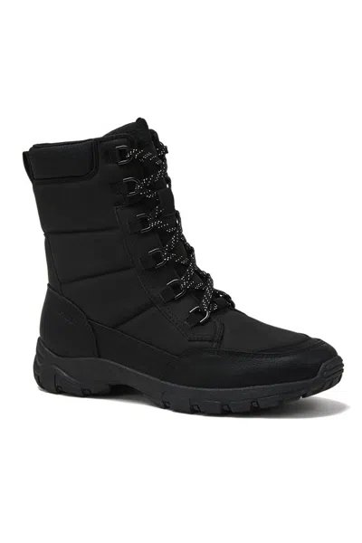 Lands' End Men's Wide Width Expedition Trail Waterproof Lace Up Snow Boots In Black