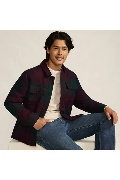 Lands' End Men's Wool Blend Shirt Jacket In Burgundy