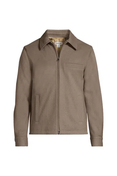 Lands' End Men's Zip Front Jacket In Brown