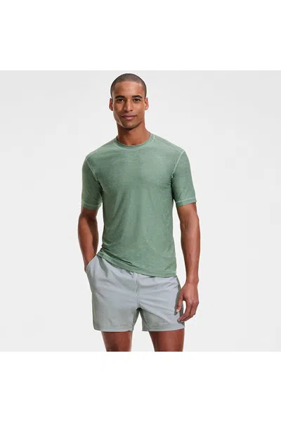 Lands' End Mens 5" Seersucker Volley With Hydroliner Swim Trunk In Green