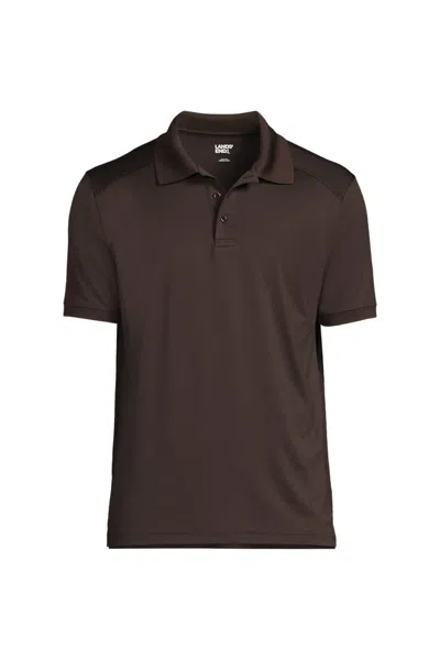 Lands' End Mens Custom Short Sleeve Rapid Dry Polo In Brown