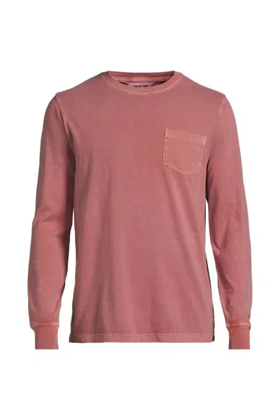 Lands' End Mens Long Sleeve Pocket Sun Faded Super-t Tee In Pink