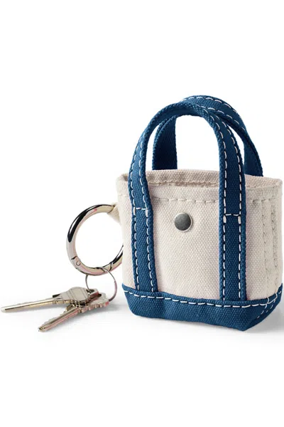 Lands' End Micro Canvas Tote Charm In Blue