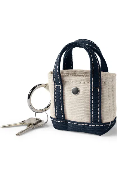 Lands' End Micro Canvas Tote Charm In White