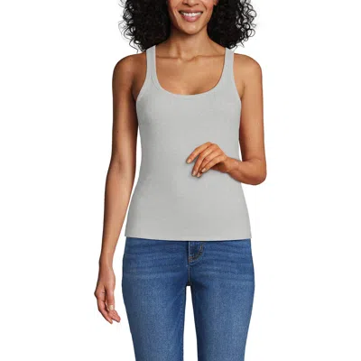 Lands' End Micro Rib Go-to Layering Tank In Gray