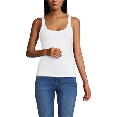 Lands' End Micro Rib Go-to Layering Tank In White