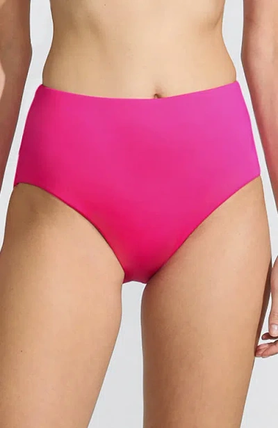Lands' End Chlorine Resistant Mid Rise Classic Bikini Bottoms In Prism Pink