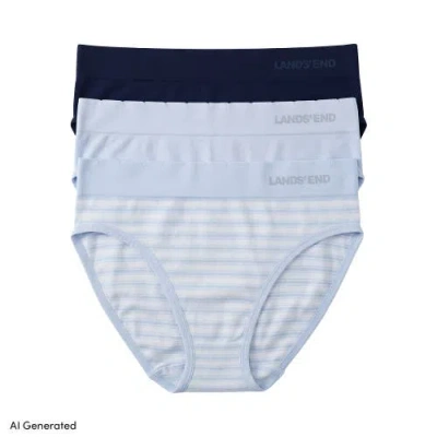 Lands' End Mid Rise Bikini Brief Soft Fit Seamless 3 Pack Panties In Multi