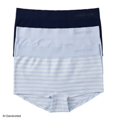 Lands' End Mid Rise Boyshort Soft Fit Seamless 3 Pack Panties In Multi