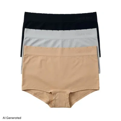 Lands' End Mid Rise Boyshort Soft Fit Seamless 3 Pack Panties In Multi