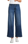 Lands' End Mid Rise Denim Wide Leg Ankle Jeans In Indigo Tide Blue