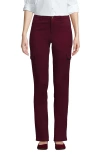 Lands' End Mid Rise Slim Cargo Chino Pants In Rich Burgundy