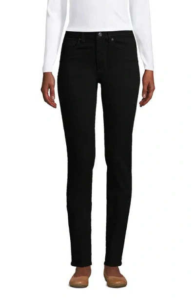 Lands' End Recover Mid Rise Straight Leg Blue Jeans In Black