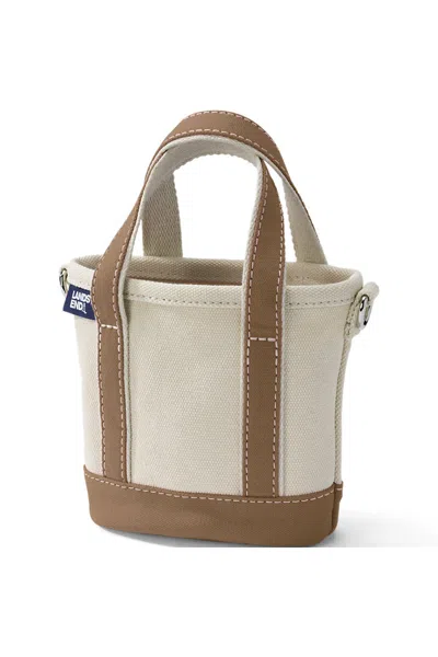 Lands' End Mini Natural Open Top Canvas Tote Bag In Brown
