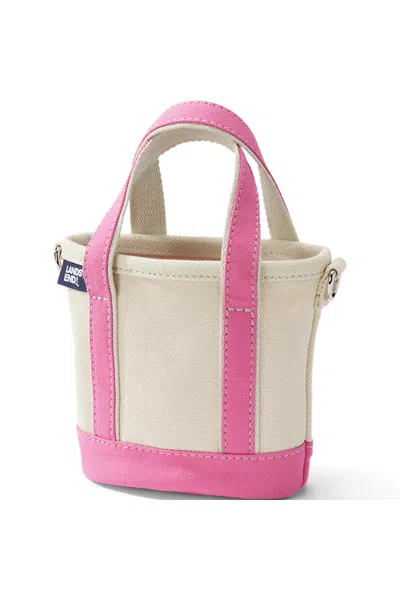 Lands' End Mini Natural Open Top Canvas Tote Bag In Pattern