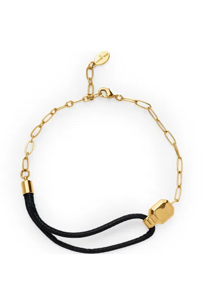 Lands' End Mixed Cord Metal Link Bracelet In Gold