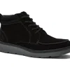 Lands' End Moc Toe Flannel Lined Lace Up Boots In Black