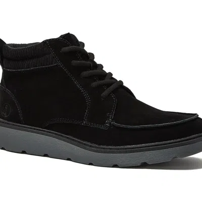 Lands' End Moc Toe Flannel Lined Lace Up Boots In Black
