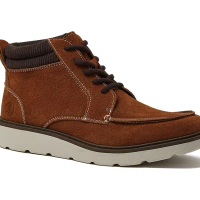 Lands' End Moc Toe Flannel Lined Lace Up Boots In Brown