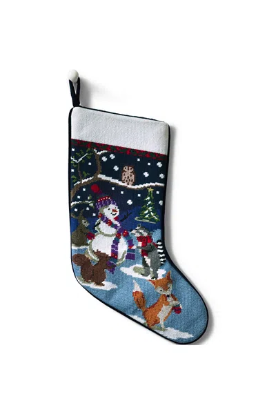 Lands' End Needlepoint Personalized Christmas Stocking In Multi