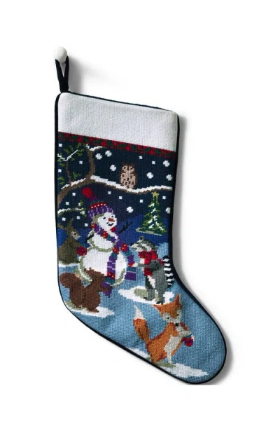 Lands' End Needlepoint Personalized Christmas Stocking In Critters