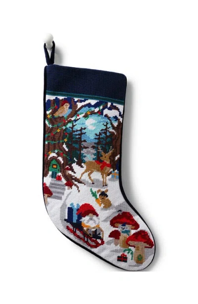 Lands' End Needlepoint Personalized Christmas Stocking In Nordic Gnomes