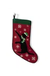 Lands' End Needlepoint Personalized Christmas Stocking In Red