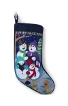 Lands' End Needlepoint Personalized Christmas Stocking In Singing Snowmen