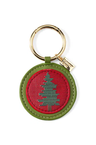 Lands' End Needlepoint Tree Bag Charm In Purple